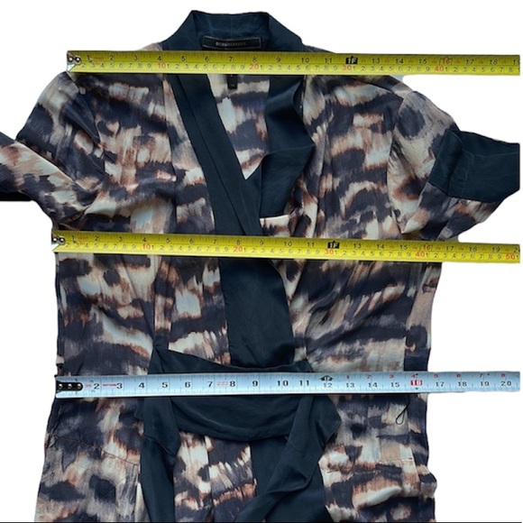 BcbgMaxAzria Walena 100%Silk Dress Ikat Color Splatter Print Size XS Can Fit S M - Picture 5 of 15